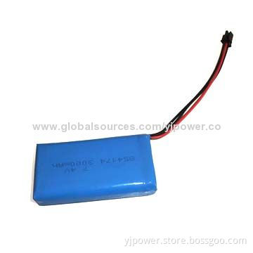 Li-polymer Battery 3,000mAh Capacity, 7.4V Voltage